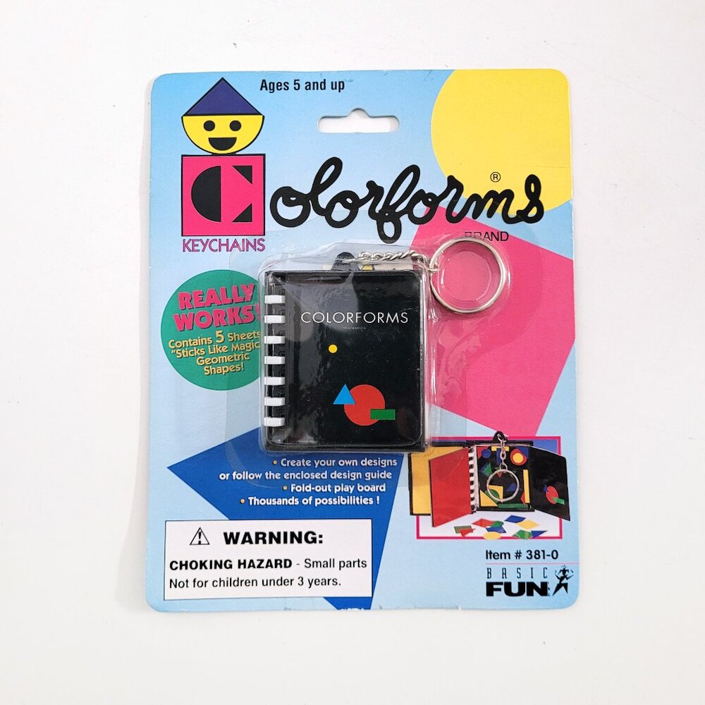 Basic Fun Vintage 90's Colorforms Keychain  - NEW SEALED